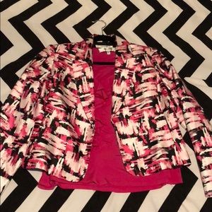 Jones Studio Pink Black White Blazer & Tank